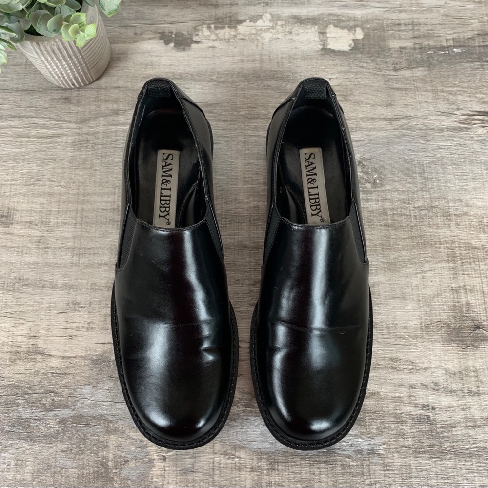 Sam & Libby Black Faux Leather “Caldwell” Shoes